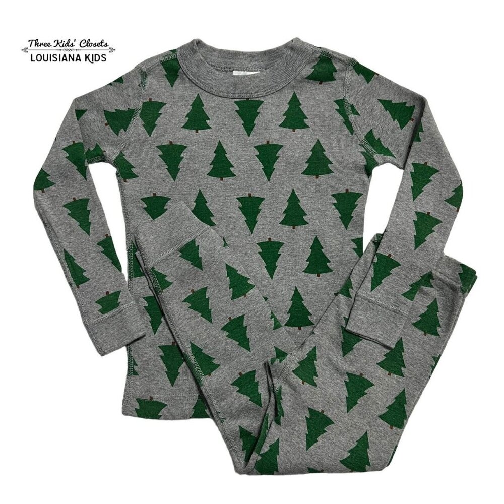 Hanna Andersson Sz 100 (4) Christmas Tree Long John Pajamas
